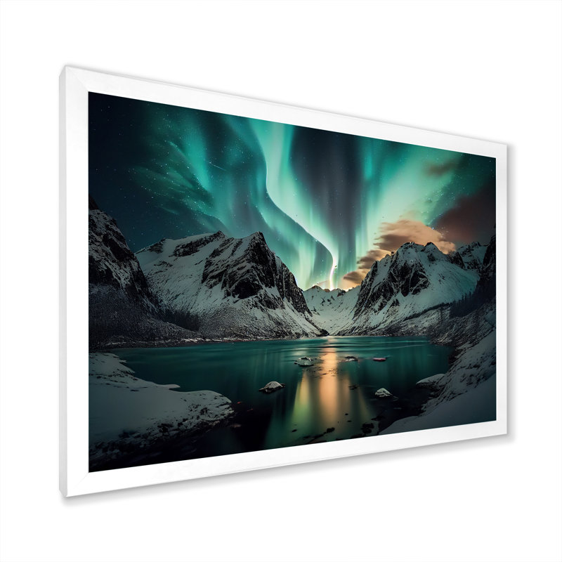«In The Wilderness Aurora», reproduction sur toile, H 24 po x l 32 po x P 1 po, Cadre photo blanc