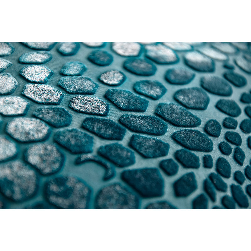 Snakeskin Rectangle Velvet Pillow Cover & Insert, Pacific