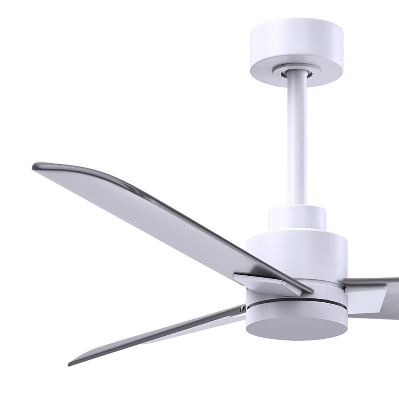 Ventilateur de plafond Alessandra 42, Blanc mat, Nickel brossé