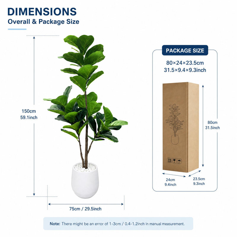 158 cm H Faux Plant