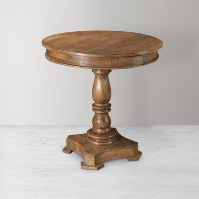 Sloane 30" Mango Wood Solid Wood Pedestal Dining Table by Ophelia & Co.