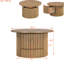 Table basse rustique moderne avec tiroirs et lattes verticales stables