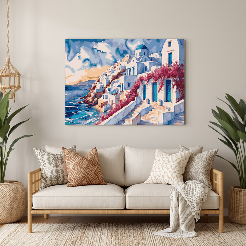 Villes, Mykonos, Grèce, art mural en métal gris, H 240 po x l 288 po x P 0,05 po