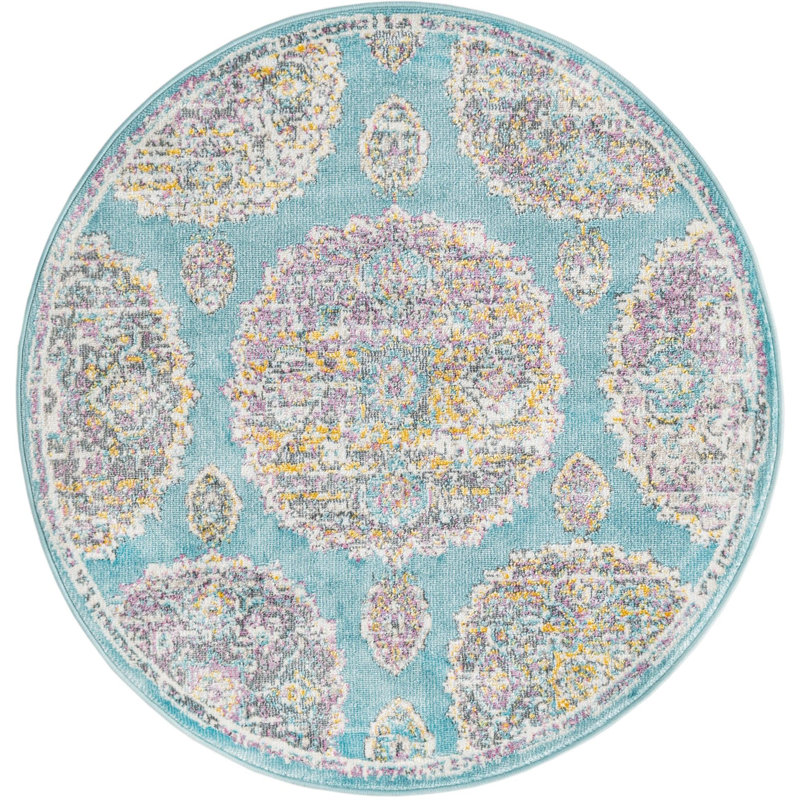 Paragon Floral Indoor Rug, Round 3'3"