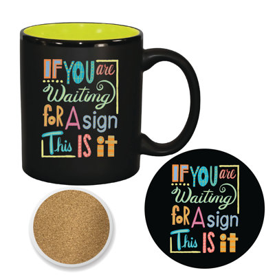 Ensemble de grandes tasses et sous-verres 11 oz