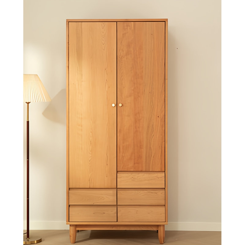 Armoire classique classique à double porte, Cerisier