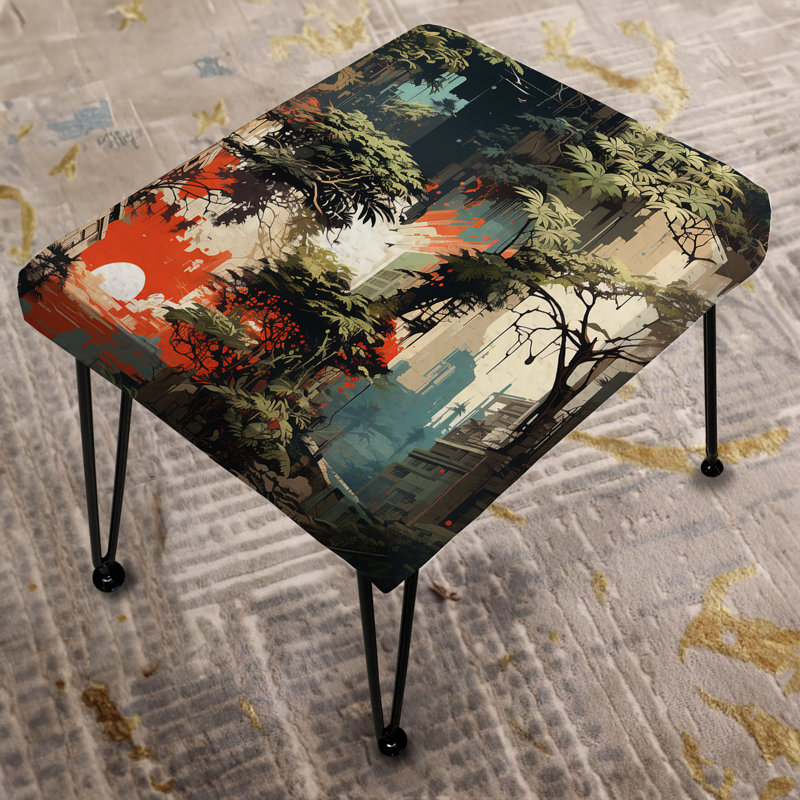 Cityscape Camo Mirage - Repose-pieds rectangulaire abstrait