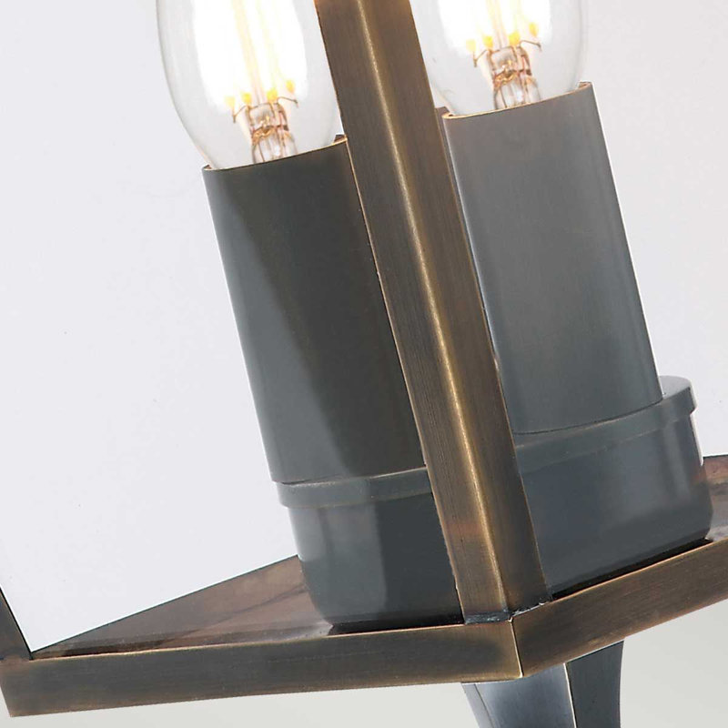 Ville 3 - Bulb Outdoor Wall Lantern, Brass