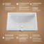 Lavabo de salle de bain rectangulaire encastré en porcelaine vitrifiée blanc PS-822 Cantrio