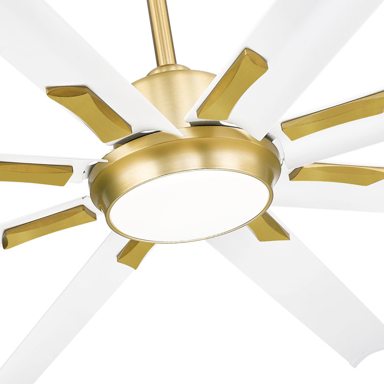 72"Industrial Ceiling Fan With Light,With 8 Aluminium Metal Blades,Works with Alexa