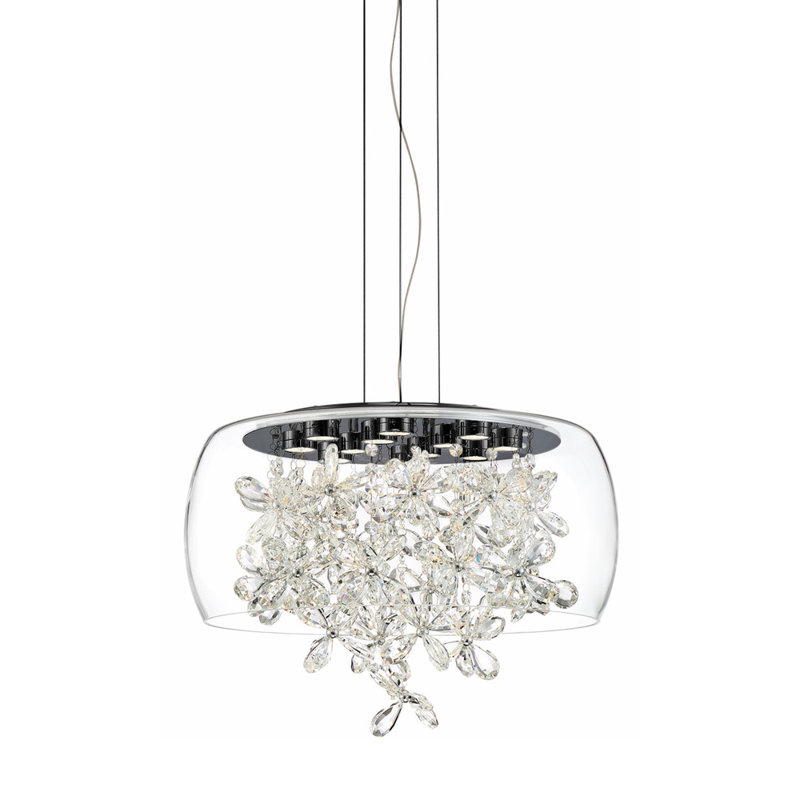 Lustre géométrique à 12 lumières DEL Destiny, Noir mat