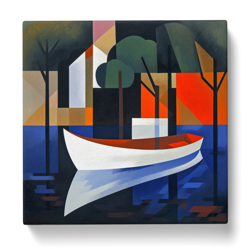Boat On A Lake Suprematism No.2 - Wrapped Canvas, 50cm H x 50cm W x 3cm D