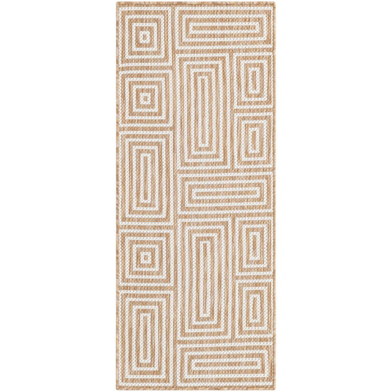 Tapis contemporain de style taupe Bello, Tapis de couloir 2 pi x 5 pi 3 po