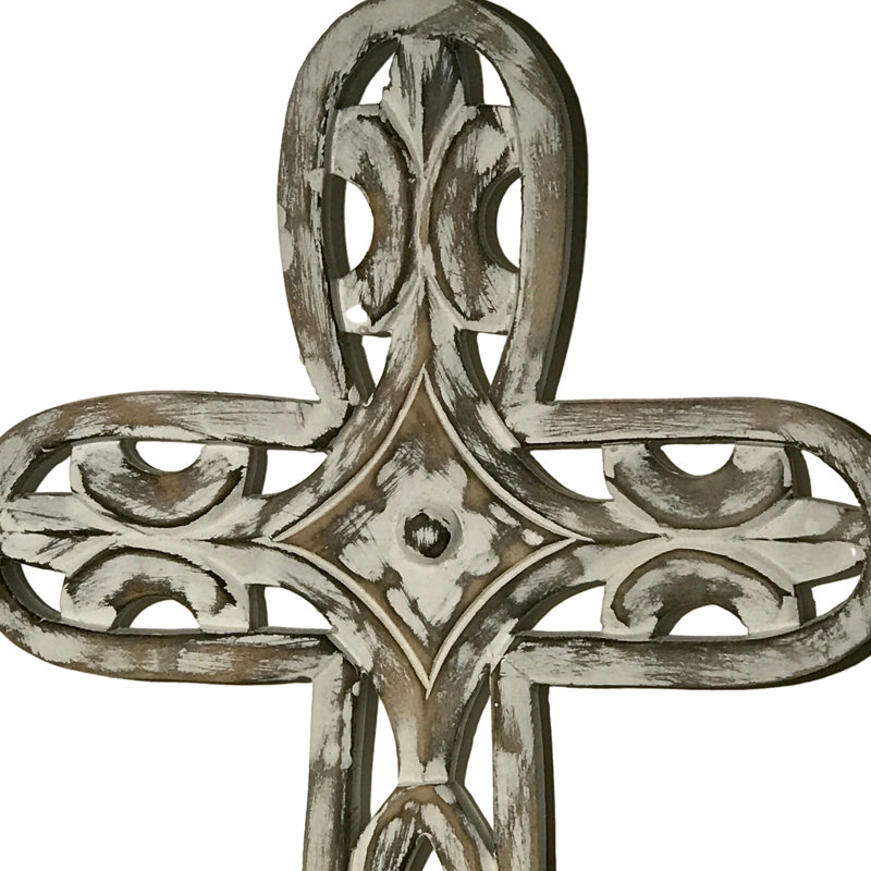 The Shepherd's Light Handmade Religious & Spiritual Wall Decor, Distressed Cream White