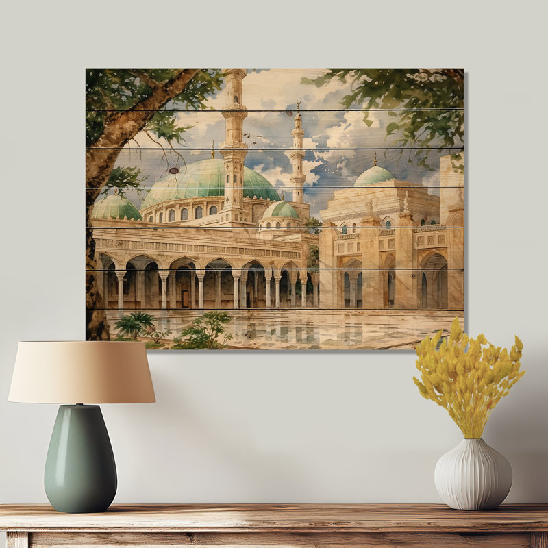 Mosquée religieuse The I, une impression sur bois, H 30 po x l 40 po x P 0,78 po