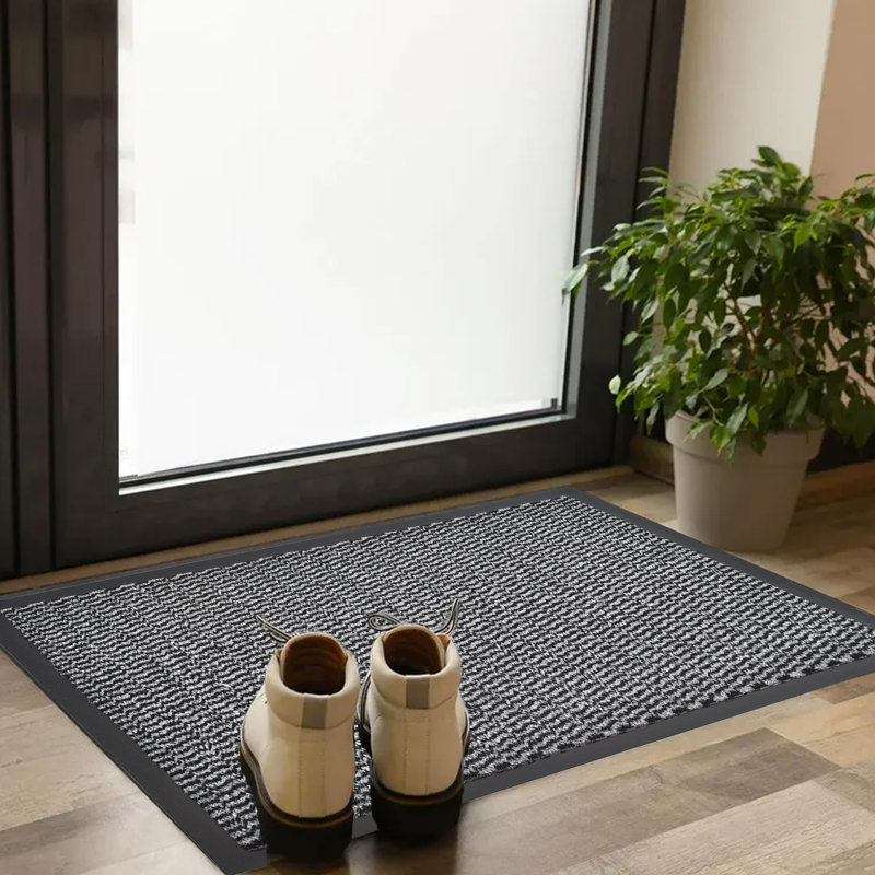 Lisa Non-Slip Indoor Doormat, 24" W x 32" L, Gray