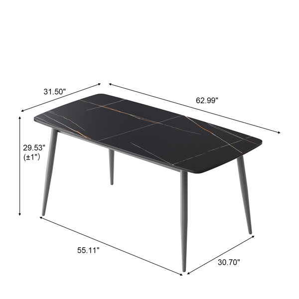 Ivy Bronx 64.76" Rectangular Dining Table For Room, Modern Vibe, White ...