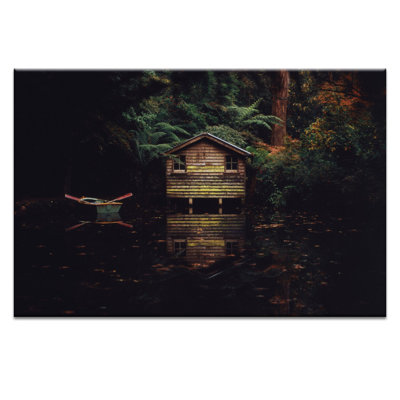 Boathouse 1 Piece Wrapped Canvas Wall Art