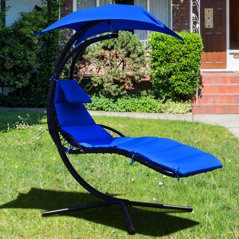 Chaise longue avec support Kelvin, Bleu marine