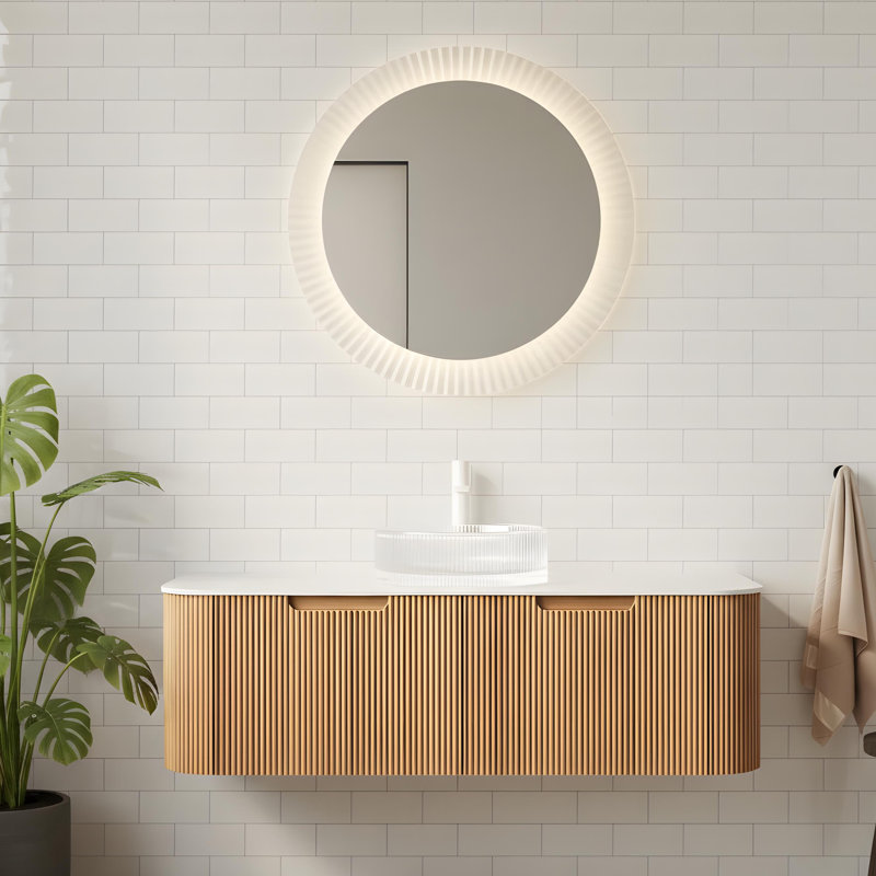 Wall mounted bathroom cabinet with drawer