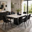Chaise de salle à manger rembourrée avec pieds en acier au carbone (ensemble de 6)-124568715-124568717