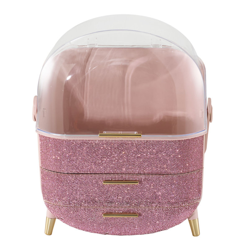 Plastic Makeup Organiser, Pink