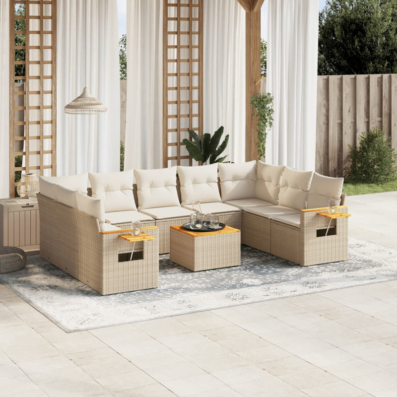 Ensemble de canapé de jardin Vidaxl beige