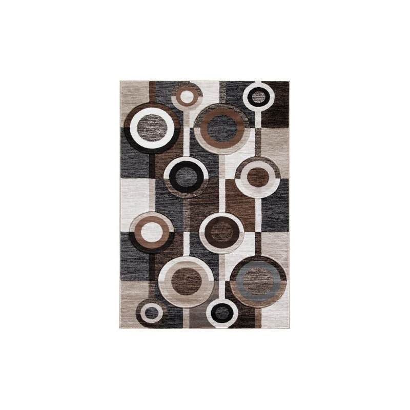 Tapis brun / crème tissé Dana, Rectangle 8 pi x 10 pi