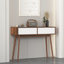Console de table d'entrée avec espace de rangement et pieds en bois, canapé derrière le canapé pour le couloir, salon, couleur naturelle
