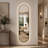 65" x 18" Capsule-Shaped Dimmable LED Full Length Wall Mirror with Black Frame