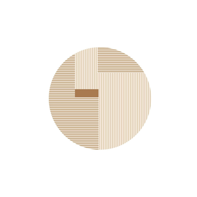 Tapis rond et moderne avec envers antidérapant, Rond 3 pi 3 po