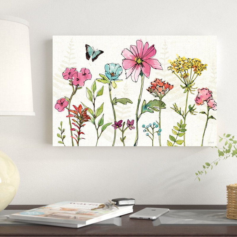 «Simply Petals V» par Anne Tavoletti - reproduction d'art sur toile tendue, H 12 po x l 18 po
