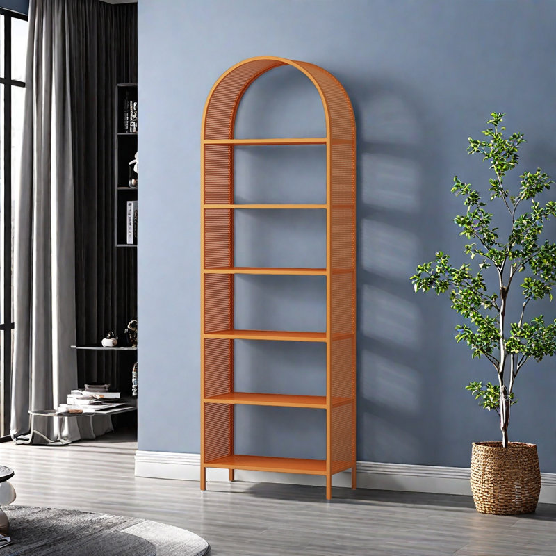 Une bibliothèque classique et originale, (6 tablettes) H 72 po x l 23,6 po x P 11,8 po, Orange