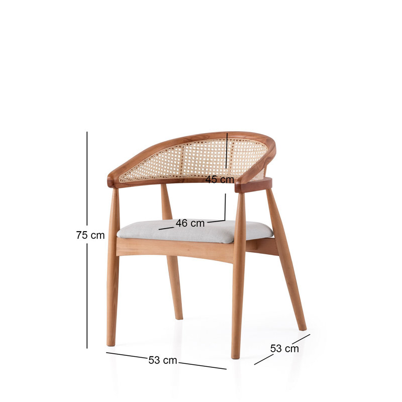 Chaise moderne scandinave, couleurs crème et chêne massif | Structure 100% bois de hêtre et siège 100% contreplaqué | Dimensions: 20,9 po x 29,5 po x 20,9 po | Hauteur de l'assise: 17,7 pouces | Élégant, durable et confortable pour la maison et le bureau
