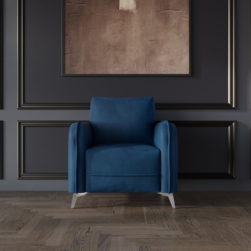 Belmont Velvet Upholstered Chair, Navy Blue