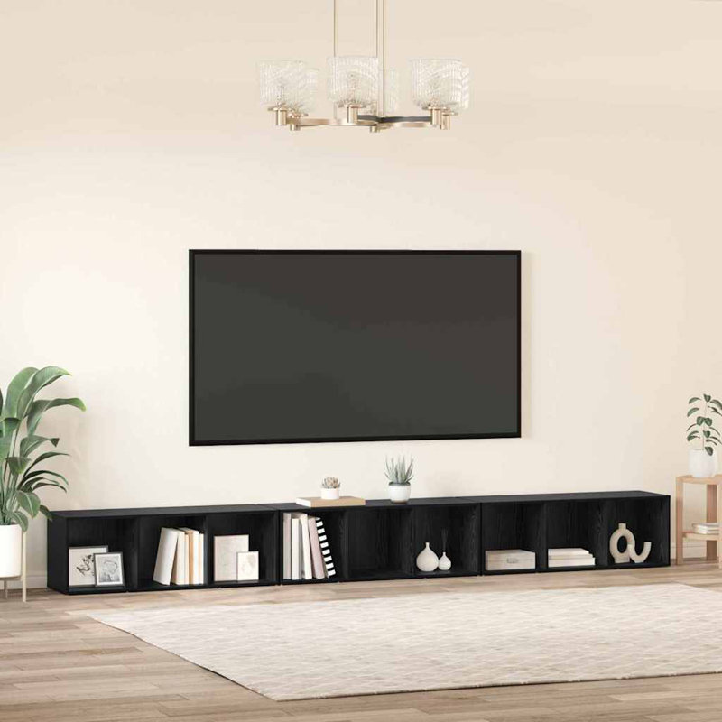  TV Cabinet, Black Oak