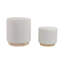 Sagebrook Home White Boucle Ottoman, Fluted Design, 2-Pieces