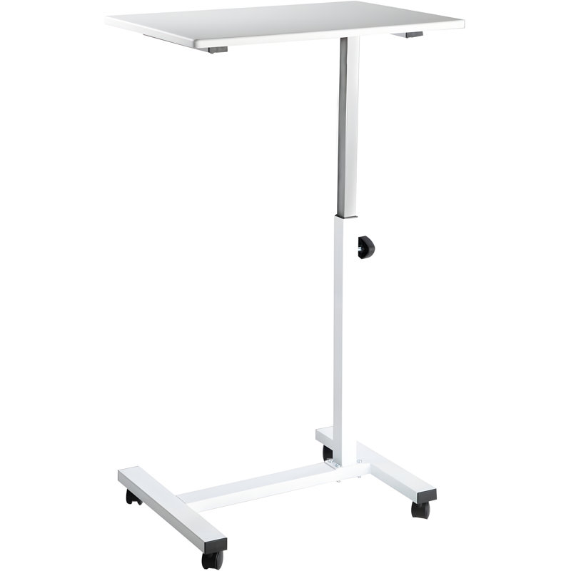 Adjustable Mobile Laptop Desk Cart With Smooth-Rolling Wheels And Ergonomic Design For Home Office Use