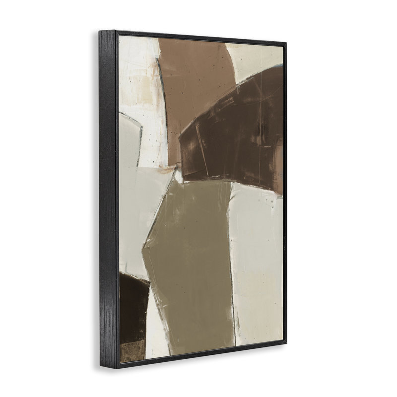 Estampe numérique contemporaine aux tons neutres de la Terre, design par Kippi Leonard, H 18 po x l 12 po