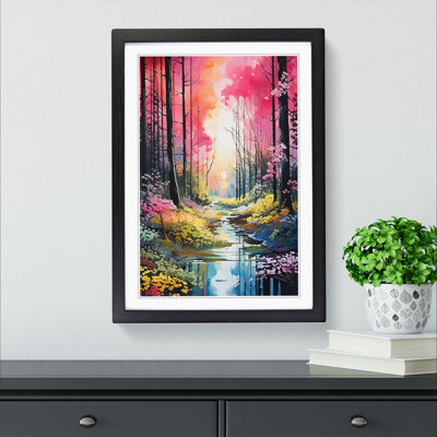 Spring Forest Neo-Plasticism - Single Picture Frame Print on Wood