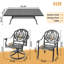 Ensemble de salle à manger toutes saisons en fonte d'aluminium avec chaises ergonomiques et trou pour parasol-1167445567-1168005936