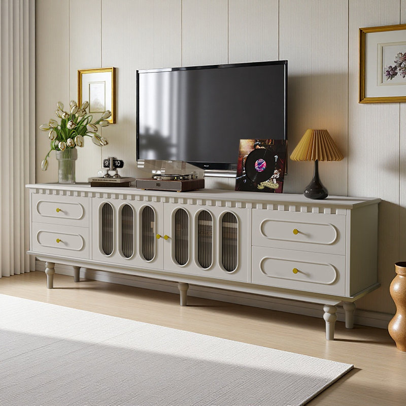 Meuble télé French Minimalist Design, Blanc cassé