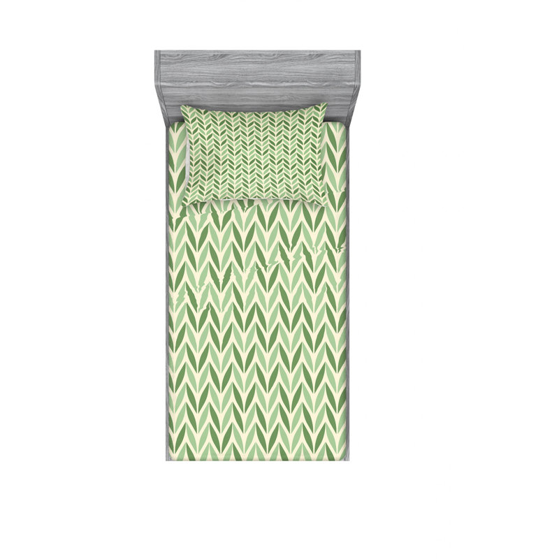 Microfiber Chevron Sheet Set, Twin Sheet Set with Fitted Sheet