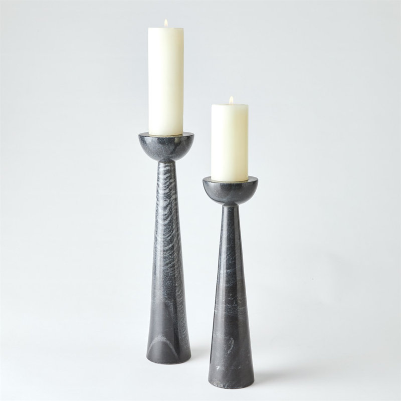Round Top Candle Stand, Black, 17" H x 4.5" W x 4.5" D