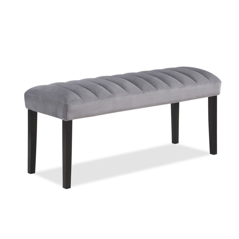 1pc gris noir banc salle à manger tissu de velours tissu d'ameublement salle à manger meubles en bois