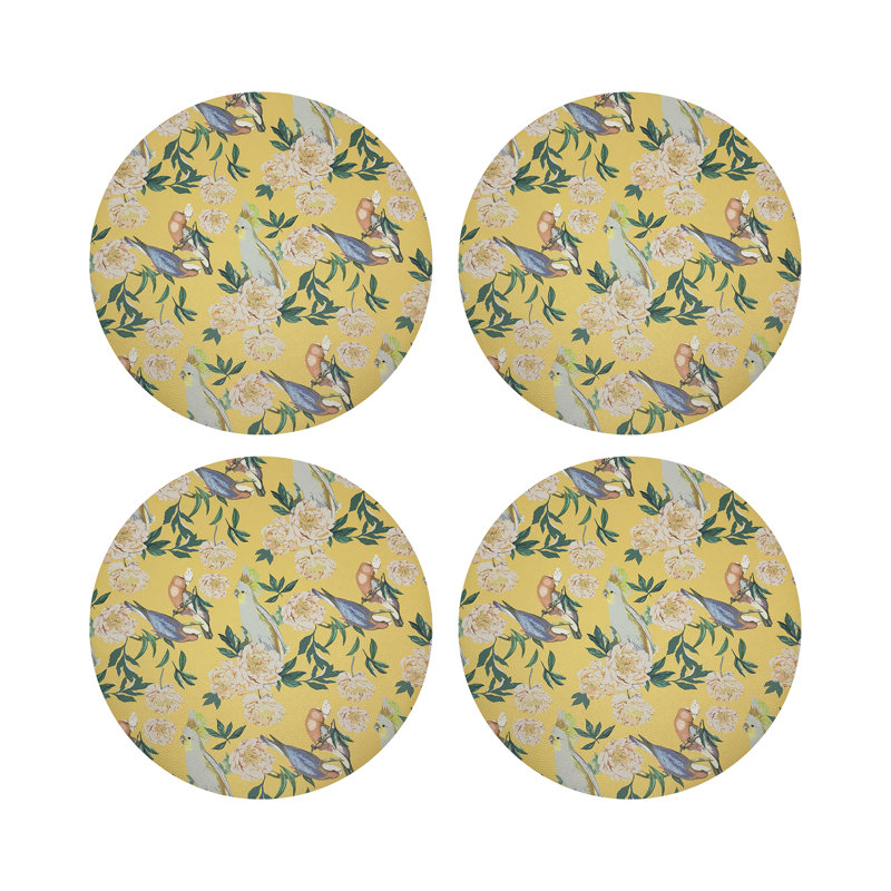 Peony Inspira Pebbles 16" Vinyl Placemat, Goldenrod