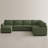 U-Shaped Stoarge Sofa Convertible Oversized Livingroom Couch-1860890436