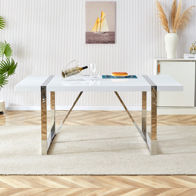 Table de salle à manger L 71 po avec base en métal