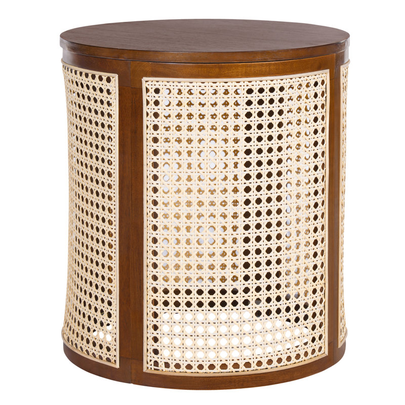 Plateau de table rond en bois de 15,7 po, bureau de décoration chic, excellente ventilation, brun foncé, table de bout à entretien simple, polyvalent pour un décor rustique, assemblage facile