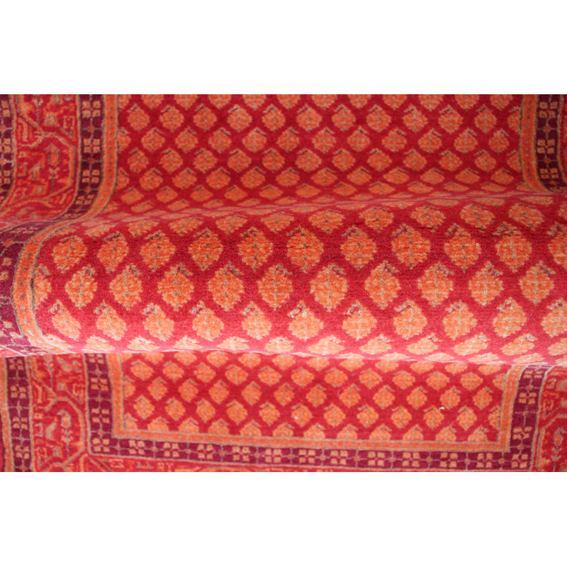 Hand-Knotted High-Quality Orange Area Rug, Runner 2'6" x 9'10"